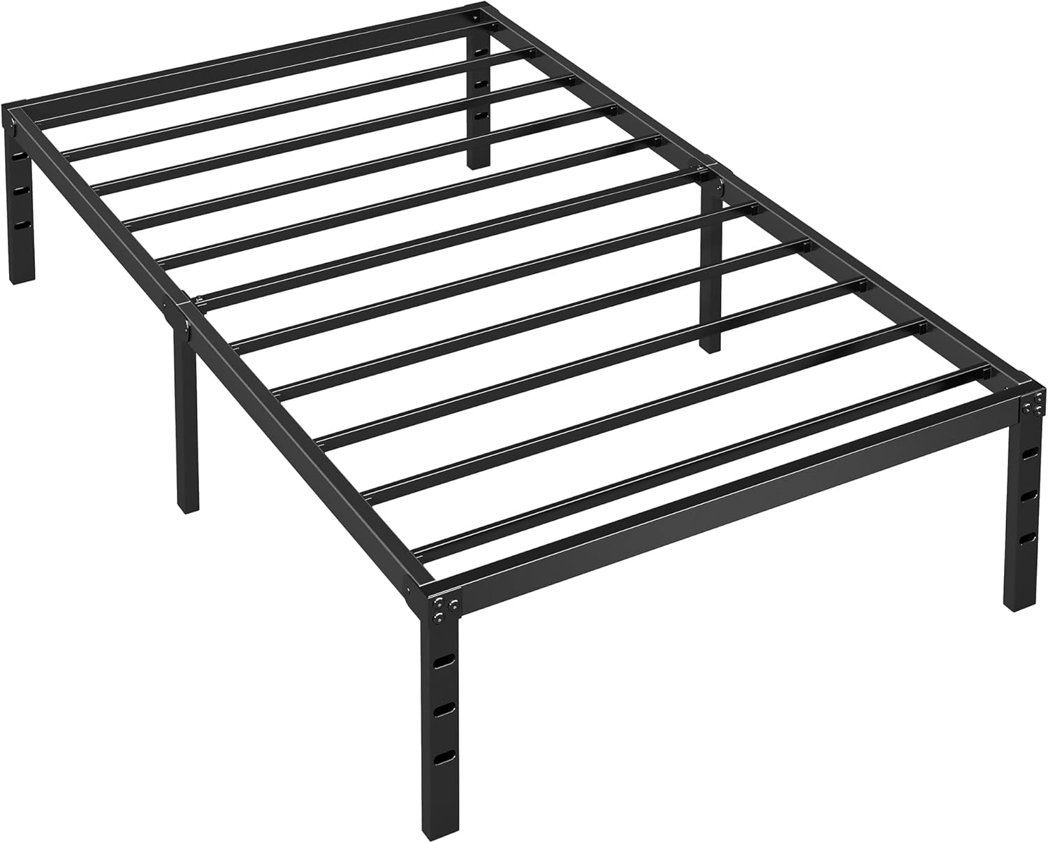 Metal Platform Bed Frame Twin Size, 18 Inch Height with Heavy Duty Steel Support, No Box Spring Needed, Easy Assembly and Underbed Storage,Black