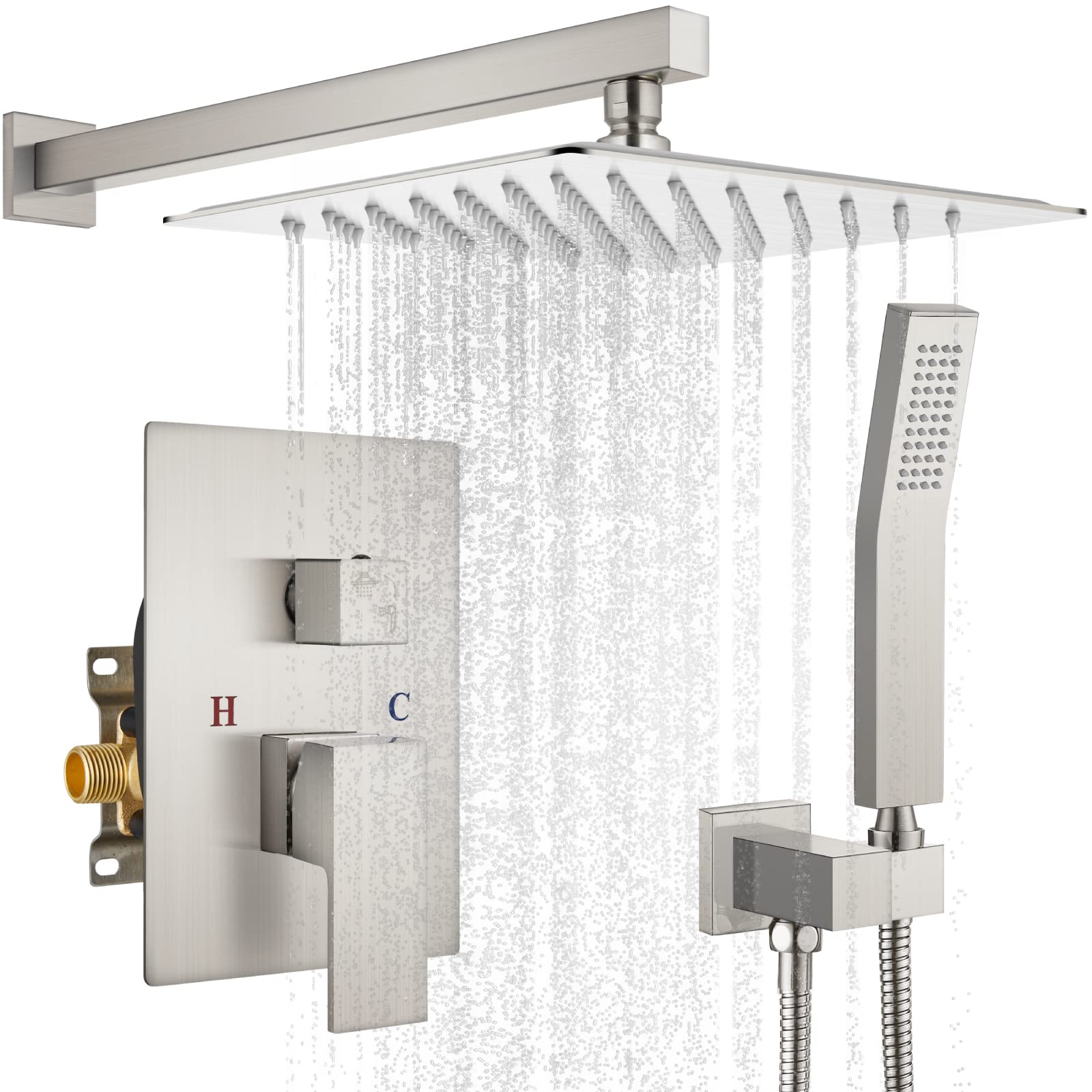 Buy gotonovo Wall ed Shower System Brushed Nickel Shower Combo Set with