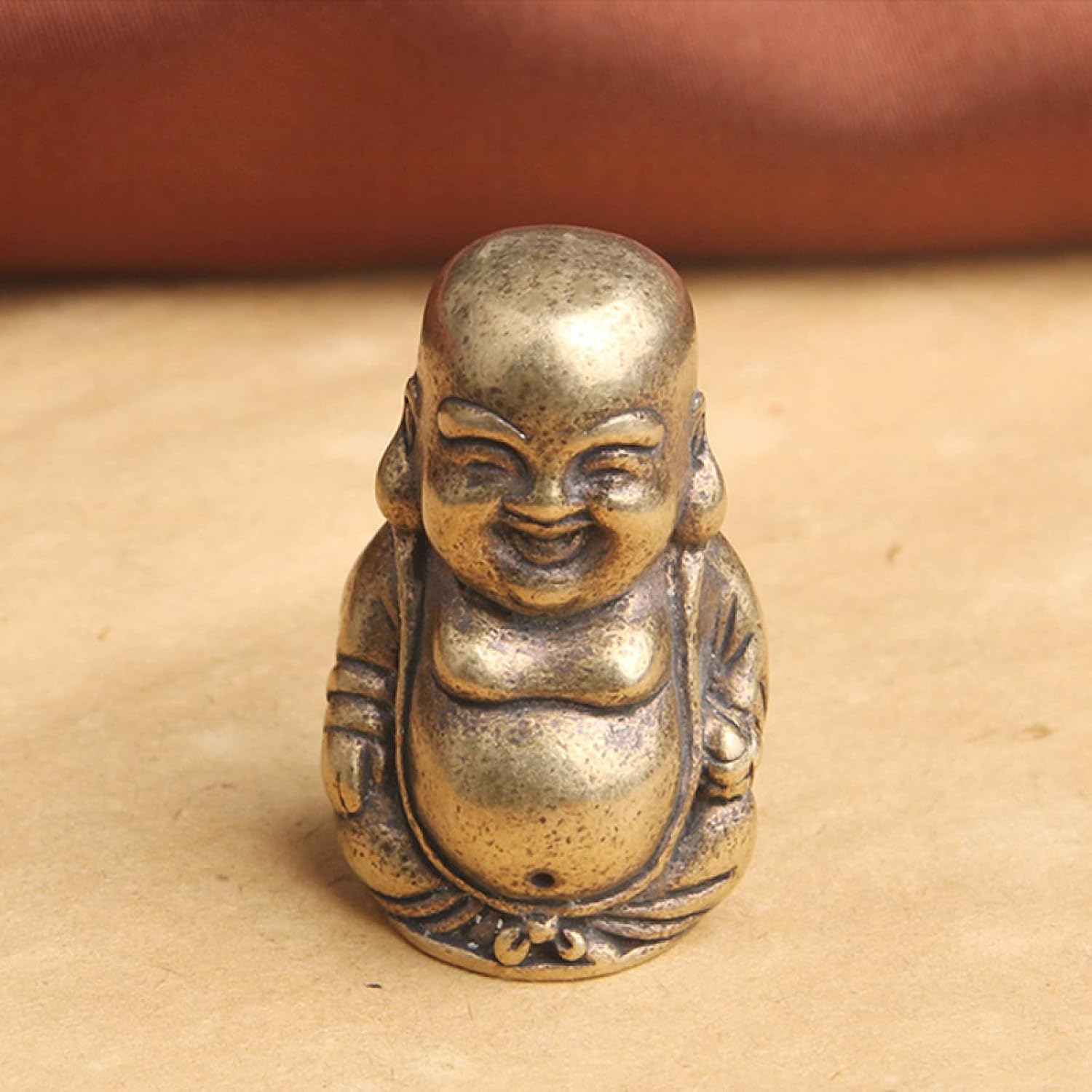 Copper Big Belly Maitreya Buddha Statue Desk Decorations