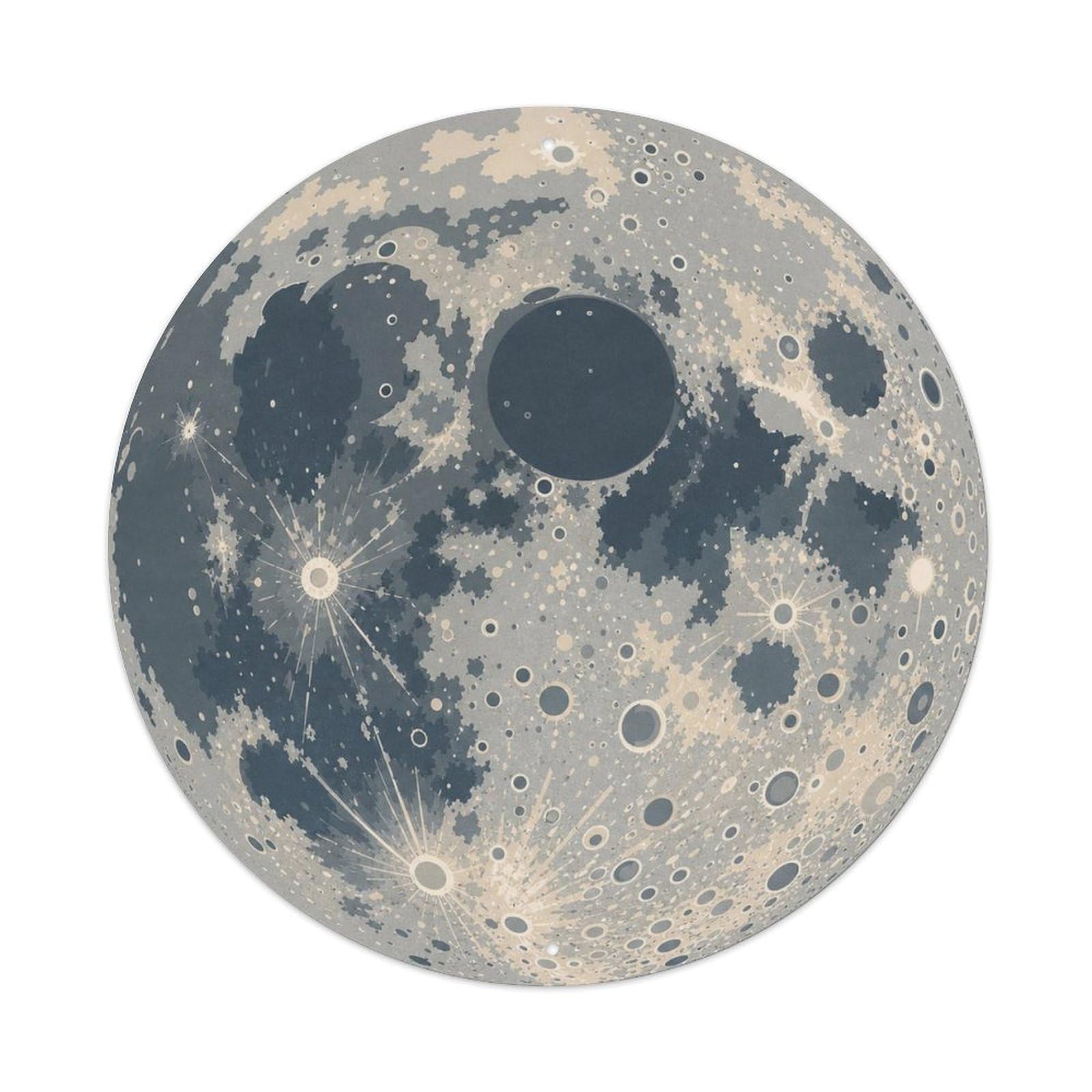 Space Age Moon Lunar Surface Celestial Orbit Metal Tin Sign