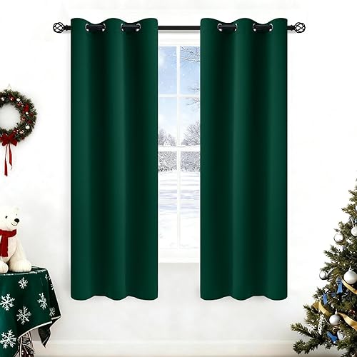 Miniatura 110 de COSVIYA Cortinas 100% opacas para dormitorio con forro negro, bloqueo de luz completa, aislamiento térmico y ojales, tratamiento de ventana de 54