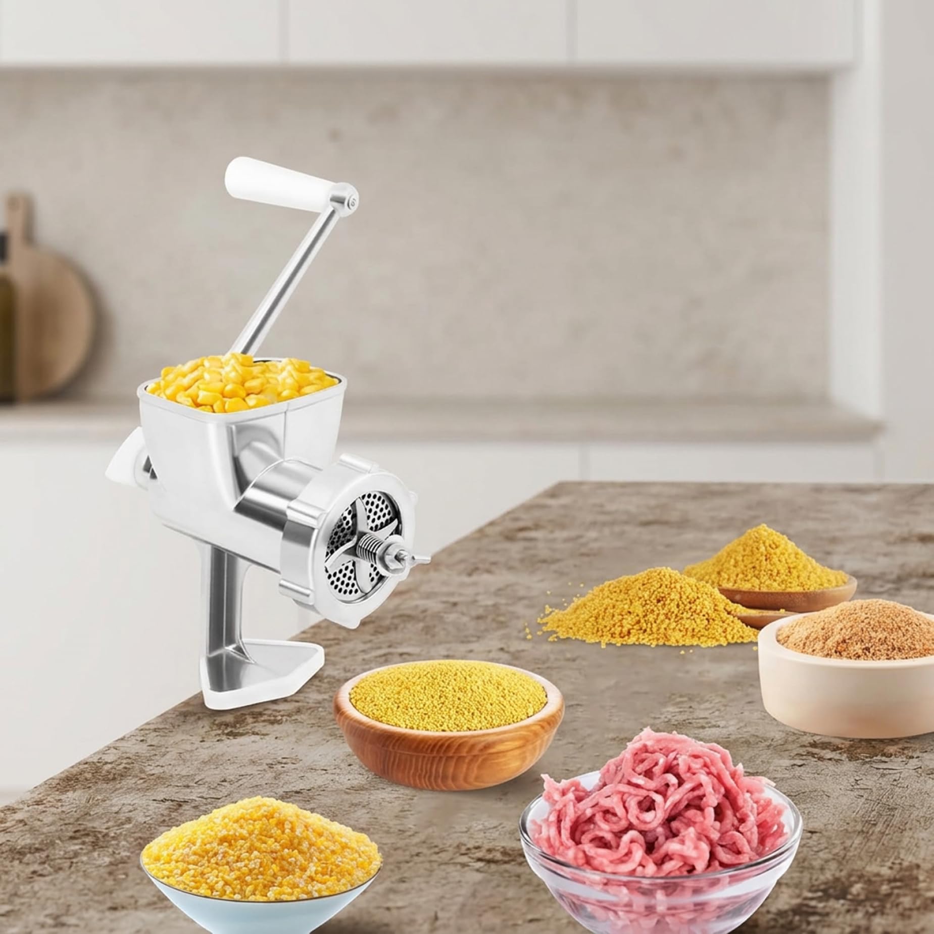 Macchina per mangime a Pellet, Macchina per Alimenti per Animali Domestici in Acciaio Inossidabile con 4 Lame e 1 Piastra a Pellet, Mulino Regolabile per Cani Fatti in casa, Gatti, Uccelli