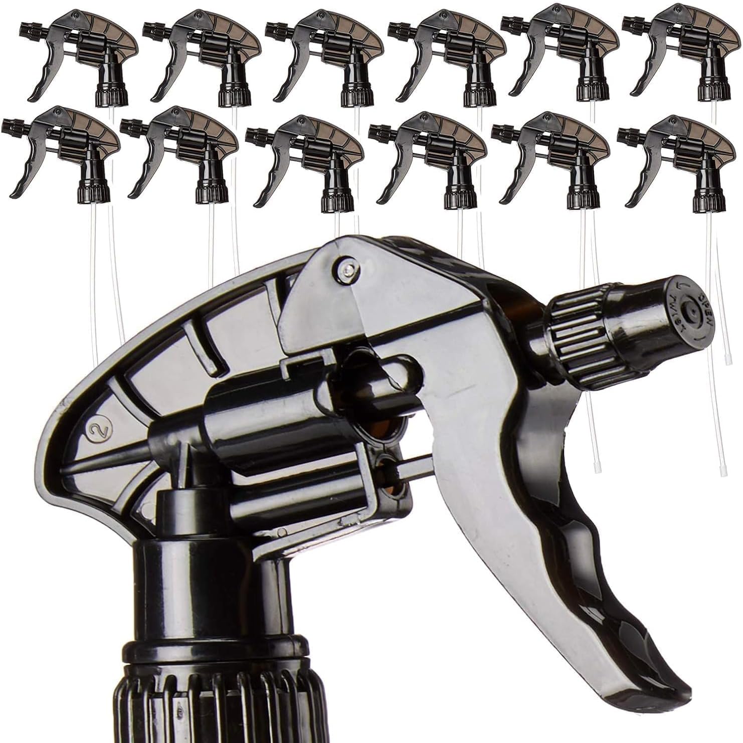 Plastic Trigger Spray Nozzle with Tube – Adjustable Spray Head for Bottles, Cleaning Gardening Salon Use (pack of 12)