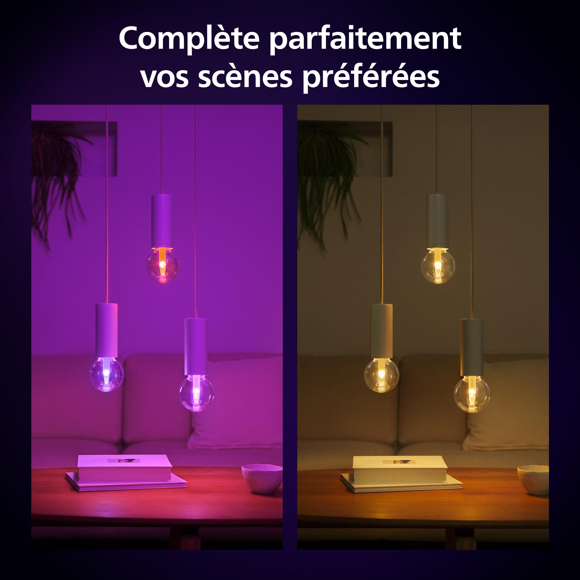 Philips Hue Lightguide G95 Petite ampoule intelligente Globe, lumière blanche et couleur, compatible Bluetooth, commande vocale avec Alexa, Apple Home et Google Assistant