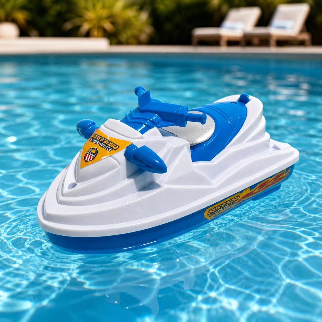 Generico Lancha de juguete a batería, moto de agua, Jet Sky, barco de juguete que funciona con lancha a pilas, súper rápido, 17 cm, juguete para niños, barco a motor eléctrico, juego Sea Race