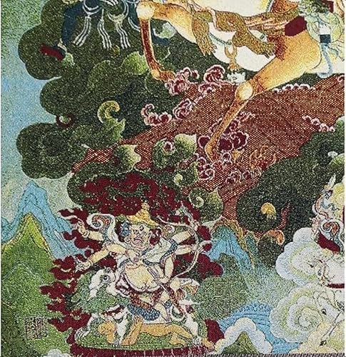 Miniatura 3 de Bordado de seda tibetano Thangka budismo Shri Devi Budista Protector Tangka Yoga Budista Tapiz Colgante de pared Arte de pared Decoración del hogar