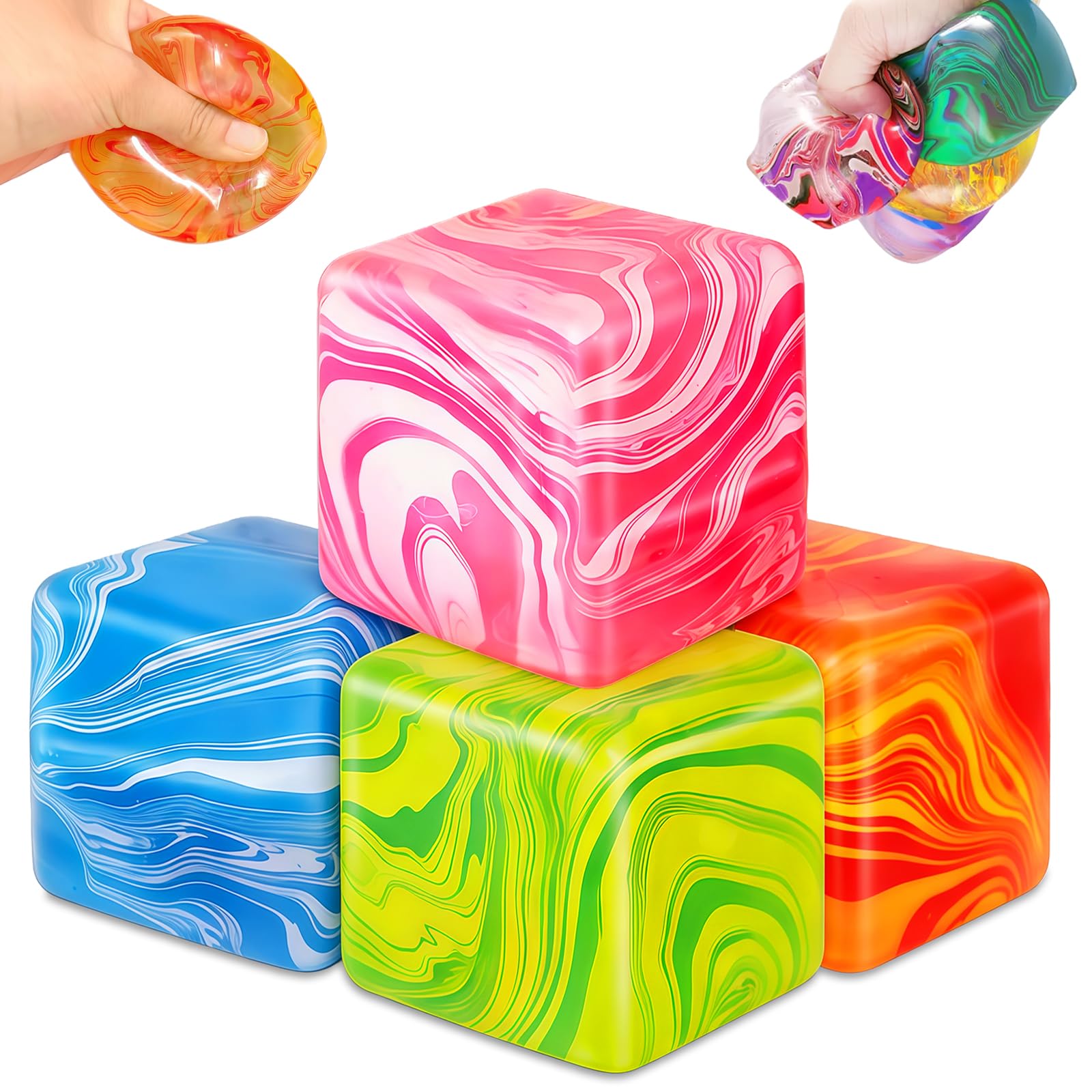 4 Piezas Pelota Antiestres, Bola Antiestres para Adultos, 4 Colores, Autismo Antiestres Squeeze, para TDAH, Autismo, Alivio del estrés y la ansiedad — view 9