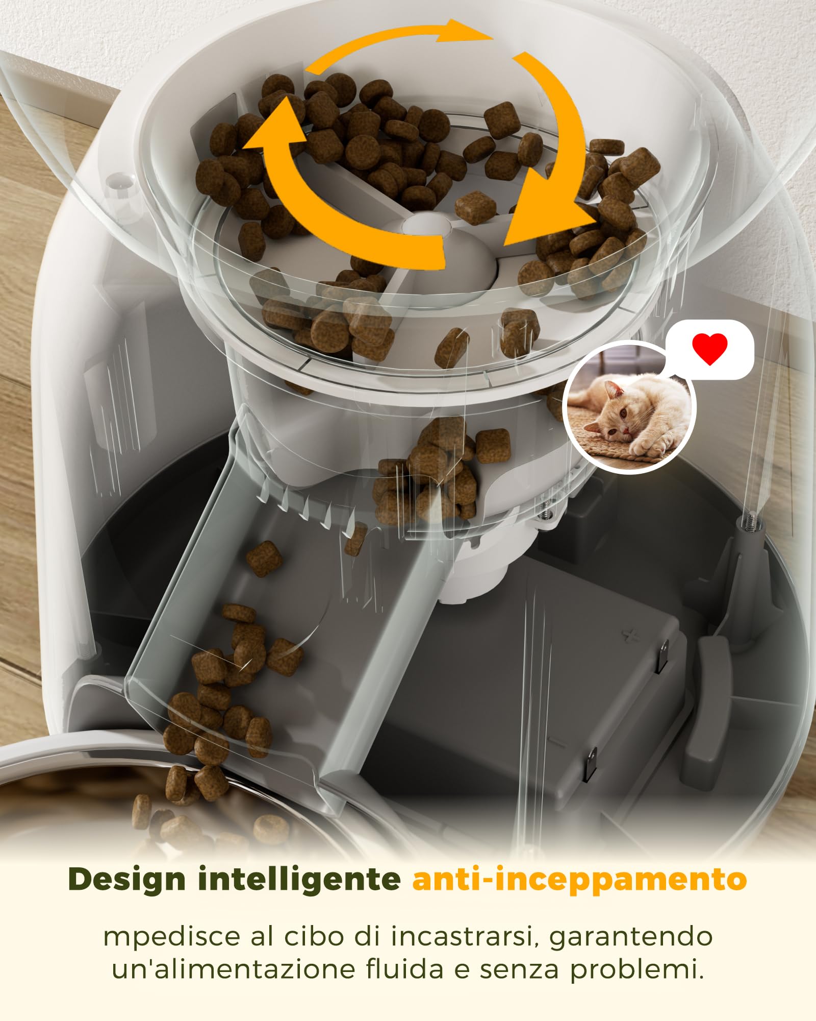 ARENTI Distributore Automatico Cibo per Gatti e Cani con Telecamera HD 2K/3MP,Fontanella per Gatti,WiFi 2.4G&5G,4.5L Dispenser Cibo Gatti/Cani con Audio Bidirezionale, Controllo APP