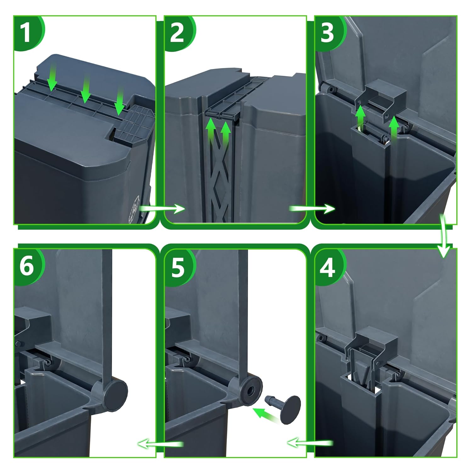 Dog Poop Outdoor Trash Can with Lid 20L/5Gal - Pedal & Removable Inner Bin, 200 Waste Bags + 1 Green Long Handle Pooper Scooper