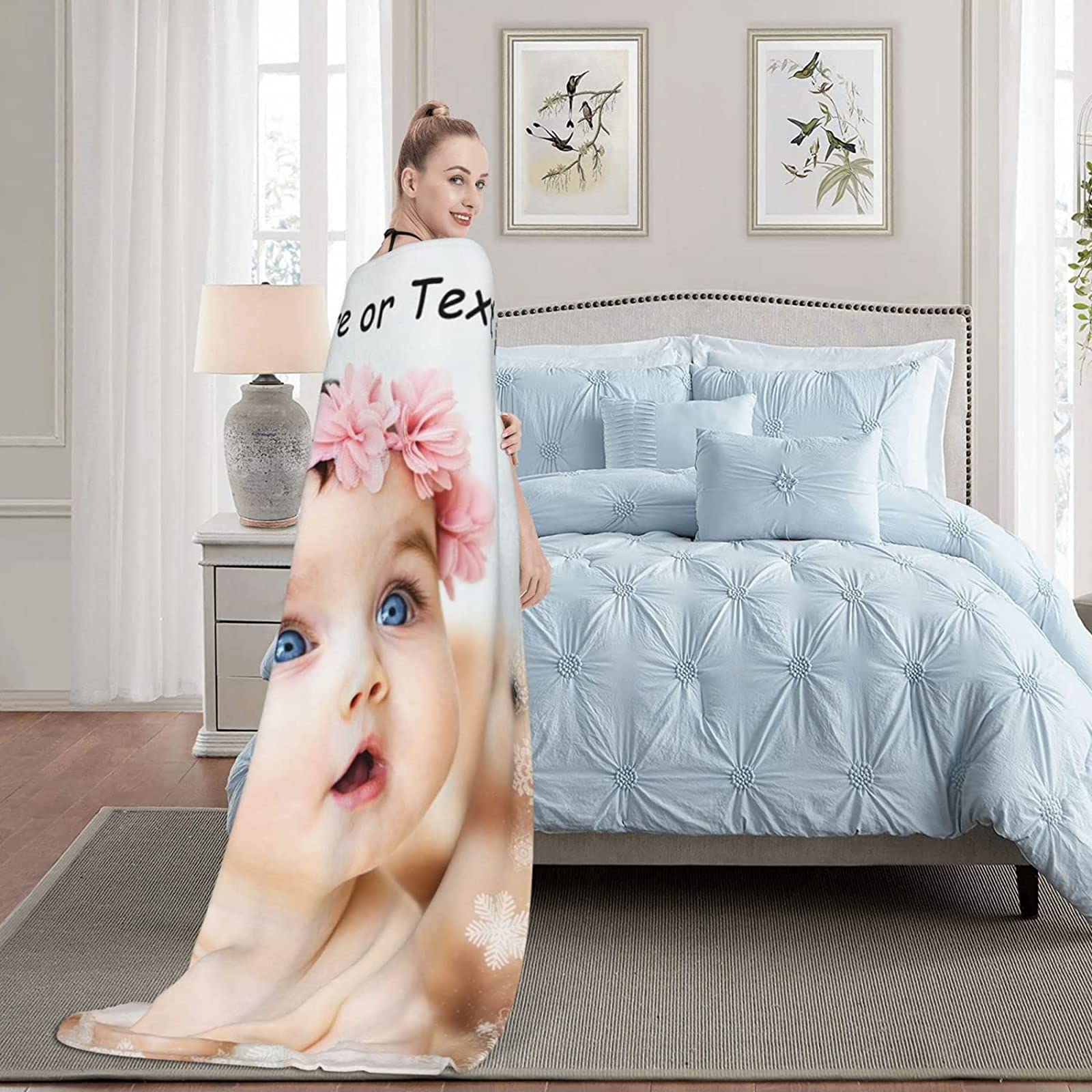 guk Coperta con Foto Personalizzate Plaid di Testo Personalizzata