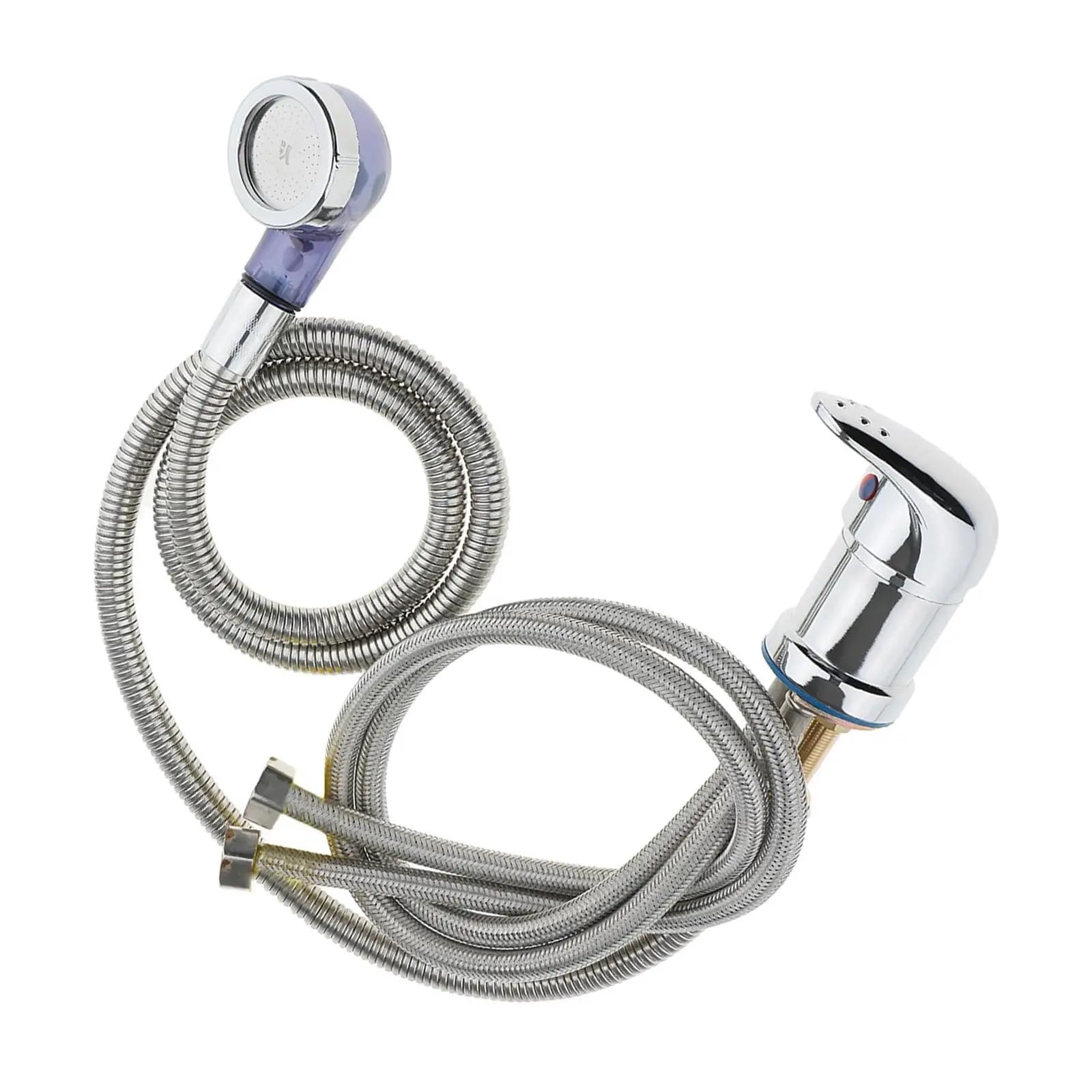Ekalgretra One Color Shampoo Basin Faucet Beauty Salon Shampoo Bowl Hot Cold Faucet Sprayer Hose With Head 70Cm