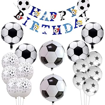 Amazon 誕生日パーティー飾り サッカー 男の子 ワールドカップサッカー アルミバルーン ストロー ペーパーナプキン バナー ボイズ バルーン 風船 23セット 風船 バルーン おもちゃ
