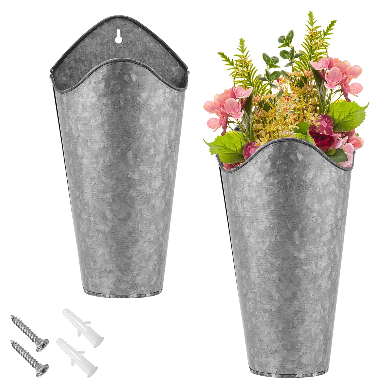 Pot de fleurs à suspendre en métal avec vis pour habiller un mur vide