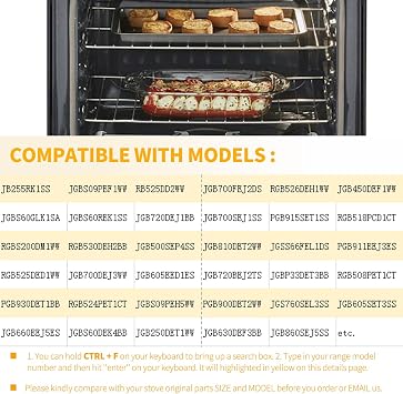 Allstare WB48X20249 Oven Rack Replacement Parts for GE Stove Oven Parts Oven Shelf 304 Stainless Steel 23.7 x 16 Inches Hotpoint General Electric Gas Range Toaster Oven Baking Wire Rack Rack-Flat