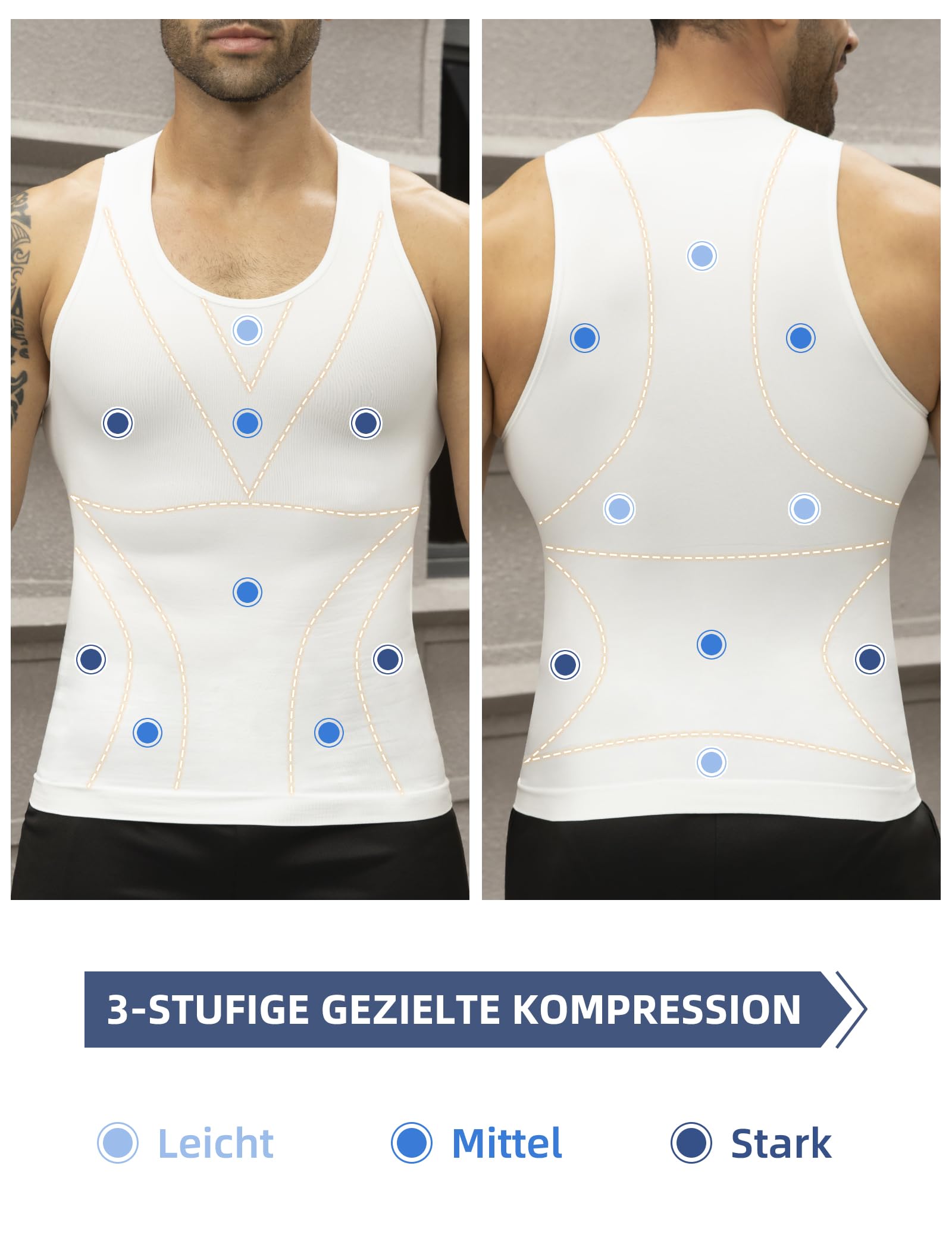 MISS MOLY Shapewear Tank Top Herren Kompressionsshirt Nahtloses Bauchweg Unterhemd Herren Taillenformer Body-Shaper Männer Ärmellos Bauch Top Weste