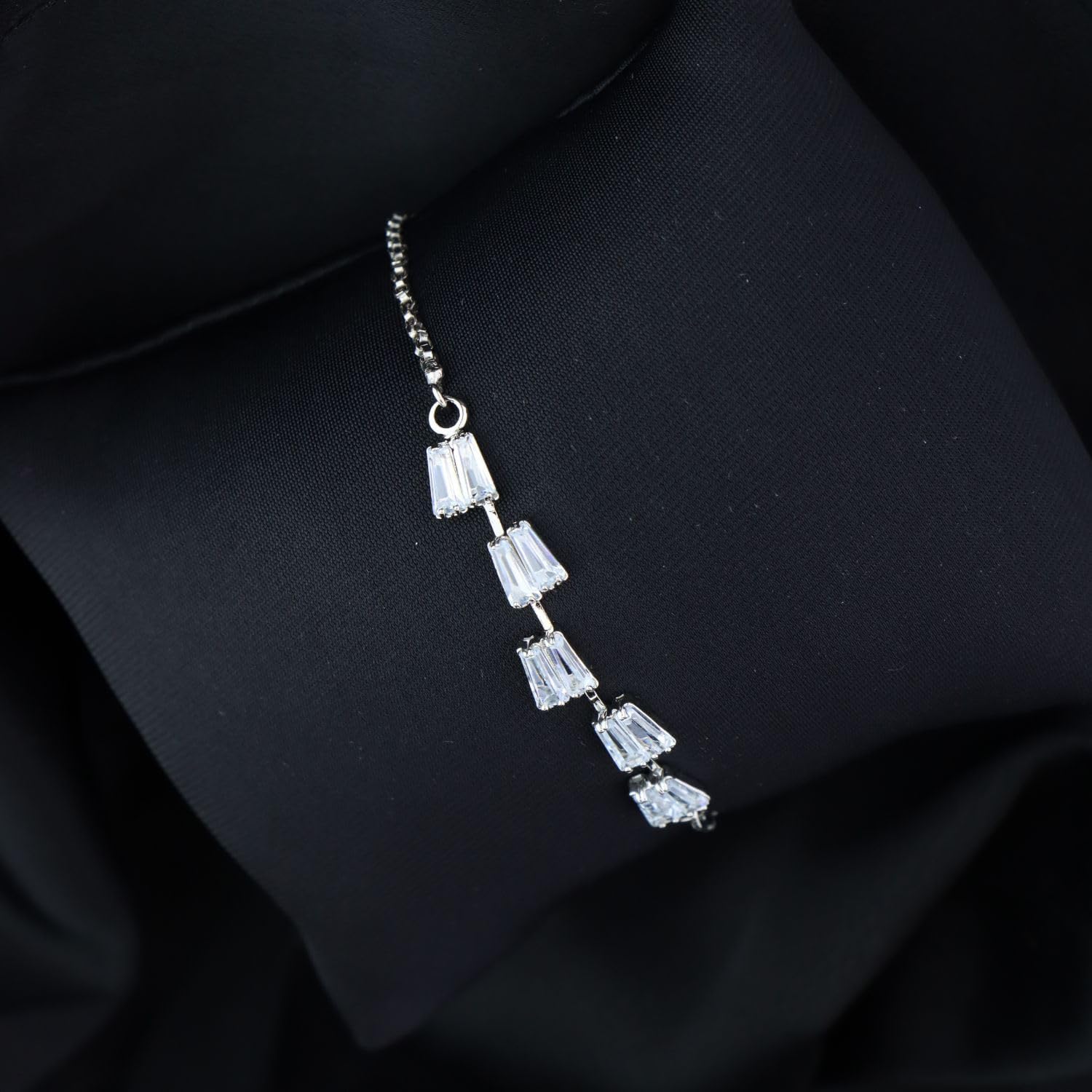 I Jewels Cubic Zirconia Classic Adjustable Tennis Charm Bracelets - Image 2