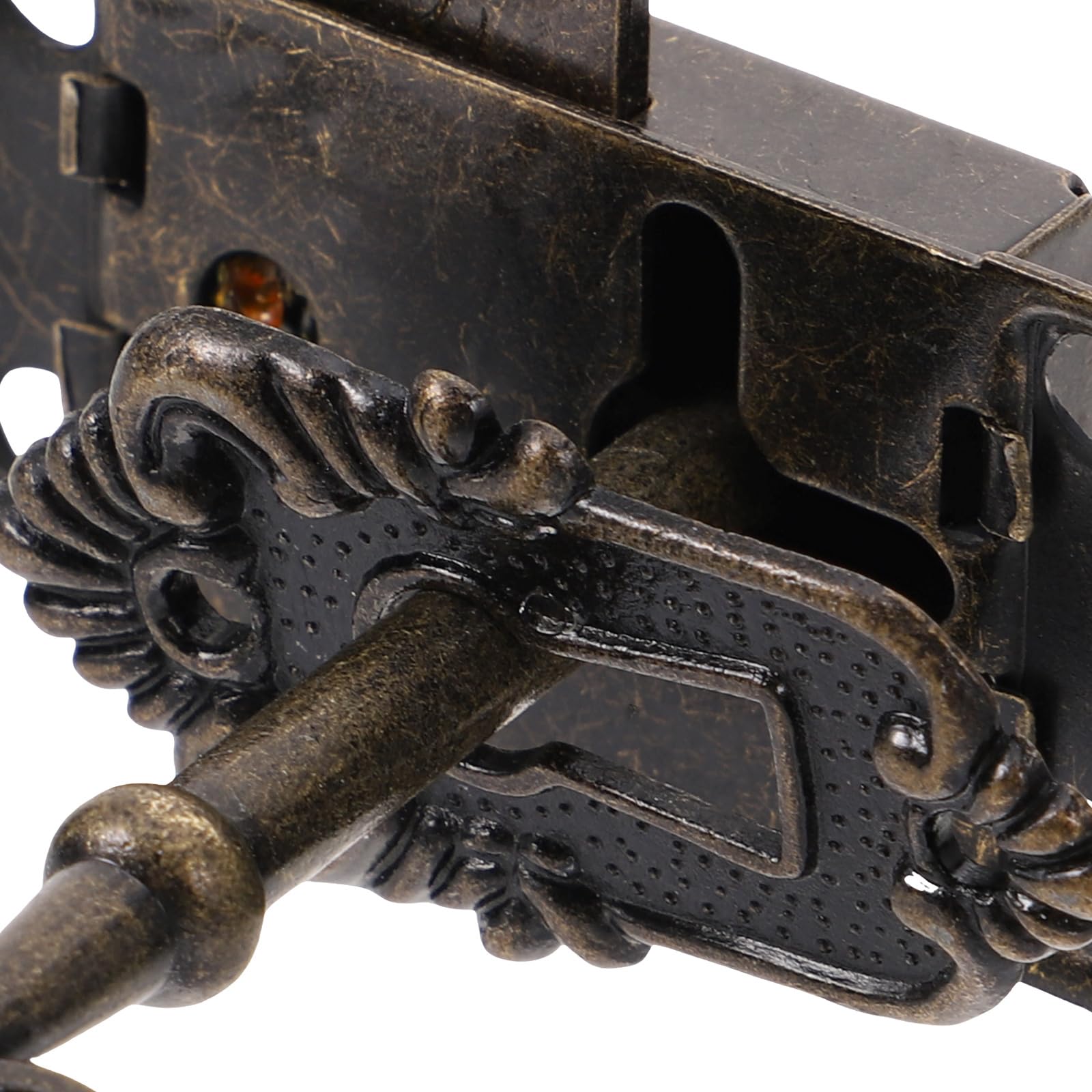Gadpiparty Antique Lock 1 Set Set Desk Locks for Drawers with Key with Key Antique Cabinet Lock and Three piece Suit Liquor Cabinet Lock Cupboard Locks for Adults Old Fashioned Furniture - Image 3