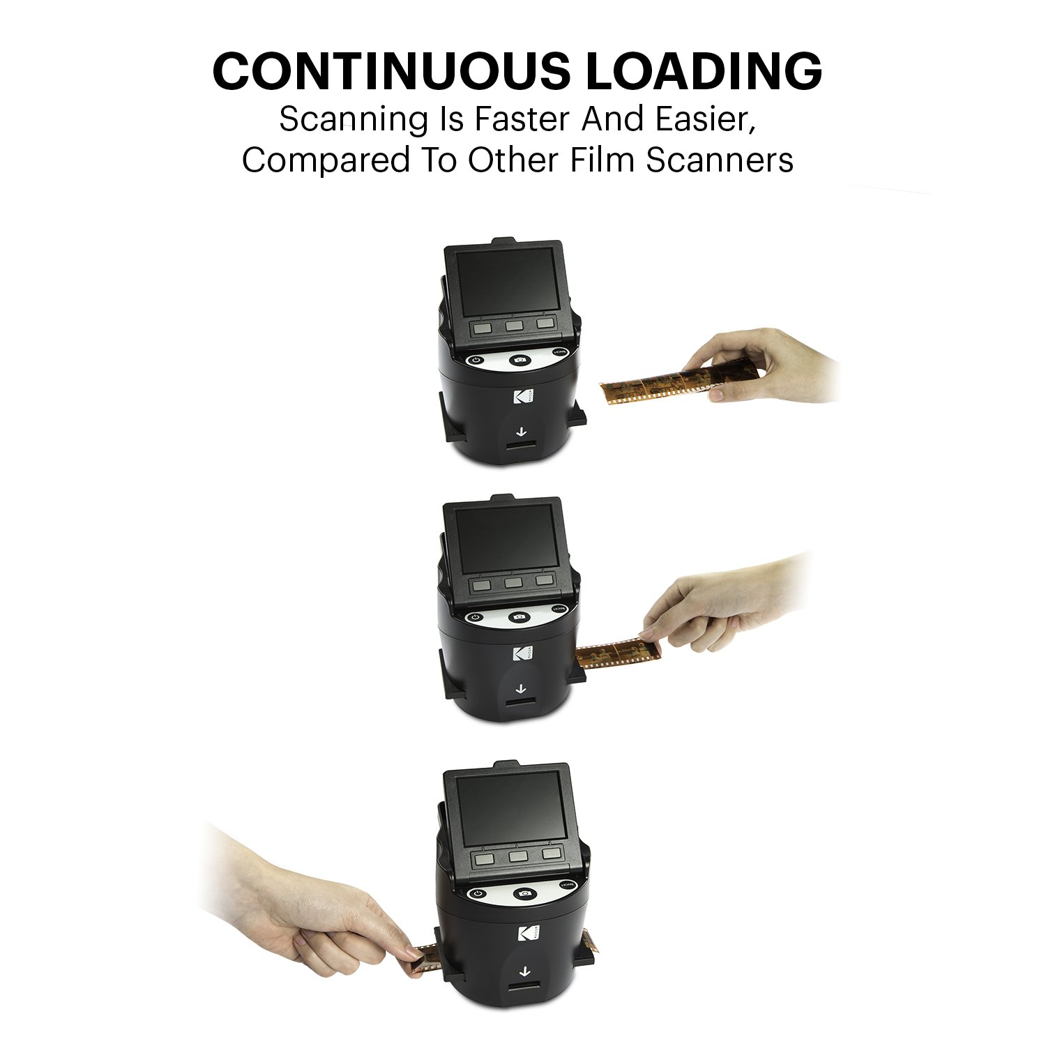 Kodak Digital Film Scanner, Converts 35mm, 126, 110, Super 8 and 8mm Film Negatives and Slides to JPEG Includes Large Tilt Up 3.5 LCD and EasyLoad Film Inserts 3 71ACsJaffbL. SL1500