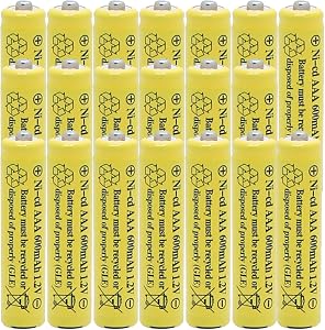 NiCd AAA 1.2V 600mAh Triple A Rechargeable Batteries for Outdoor Solar Lights Solar Lamp Garden Light (20-Pack)