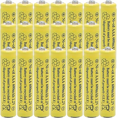 1.2 V AAA NiCd 600mAh Triple A batería recargable célula para luces solares lámpara de jardín (paquete de 20 AAA)