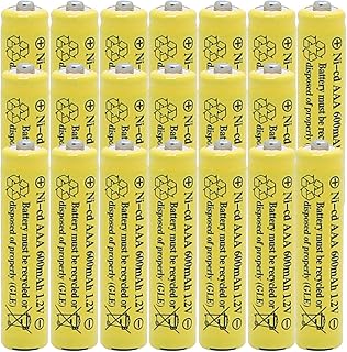 QBLPOWER 1.2v AAA NiCd 600mAh Triple A Rechargeable Battery Cell for Solar Lights Garden Lamp (20 Pack AAA)