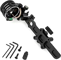 Vista 1 de Vista de arco compuesto de 5 pines, universal izquierda/derecha, lente 4X 6X 8X, barra corta/larga, vista de arco ajustable de fibra de 0.019