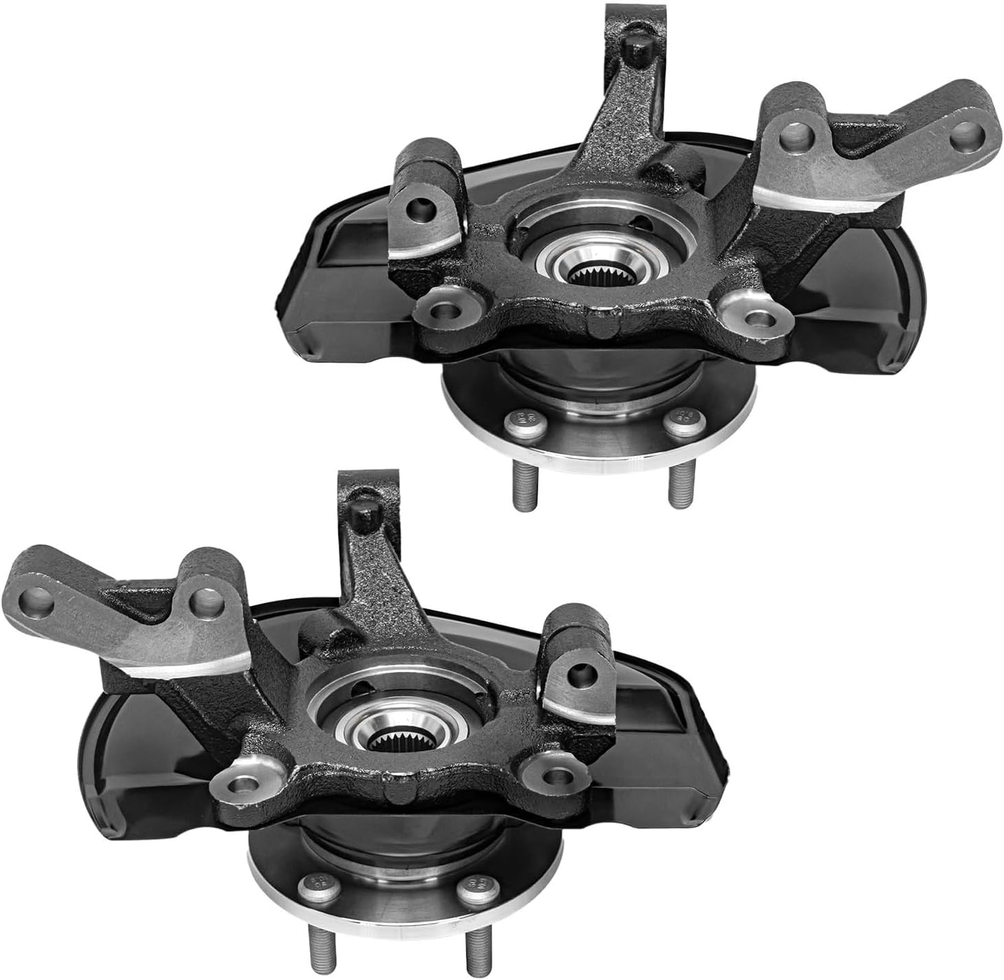 Detroit Axle - Front Steering Knuckles & Wheel Bearing Hubs for Dodge Caliber Jeep Patriot Compass 2007-2017, 2008 2009 2010 2011 2012 2013 2014 2015 2016 Knuckles with Wheel Bearing Hubs Replacement