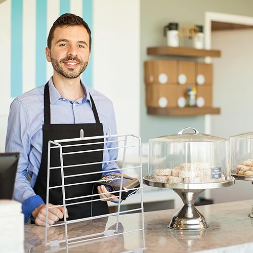 Miniatura 4 de Yaomiao Paquete de 2 dispensadores de bolsas de delicatessen, soporte de metal para bolsas de comestibles, soporte de plástico para bolsas de