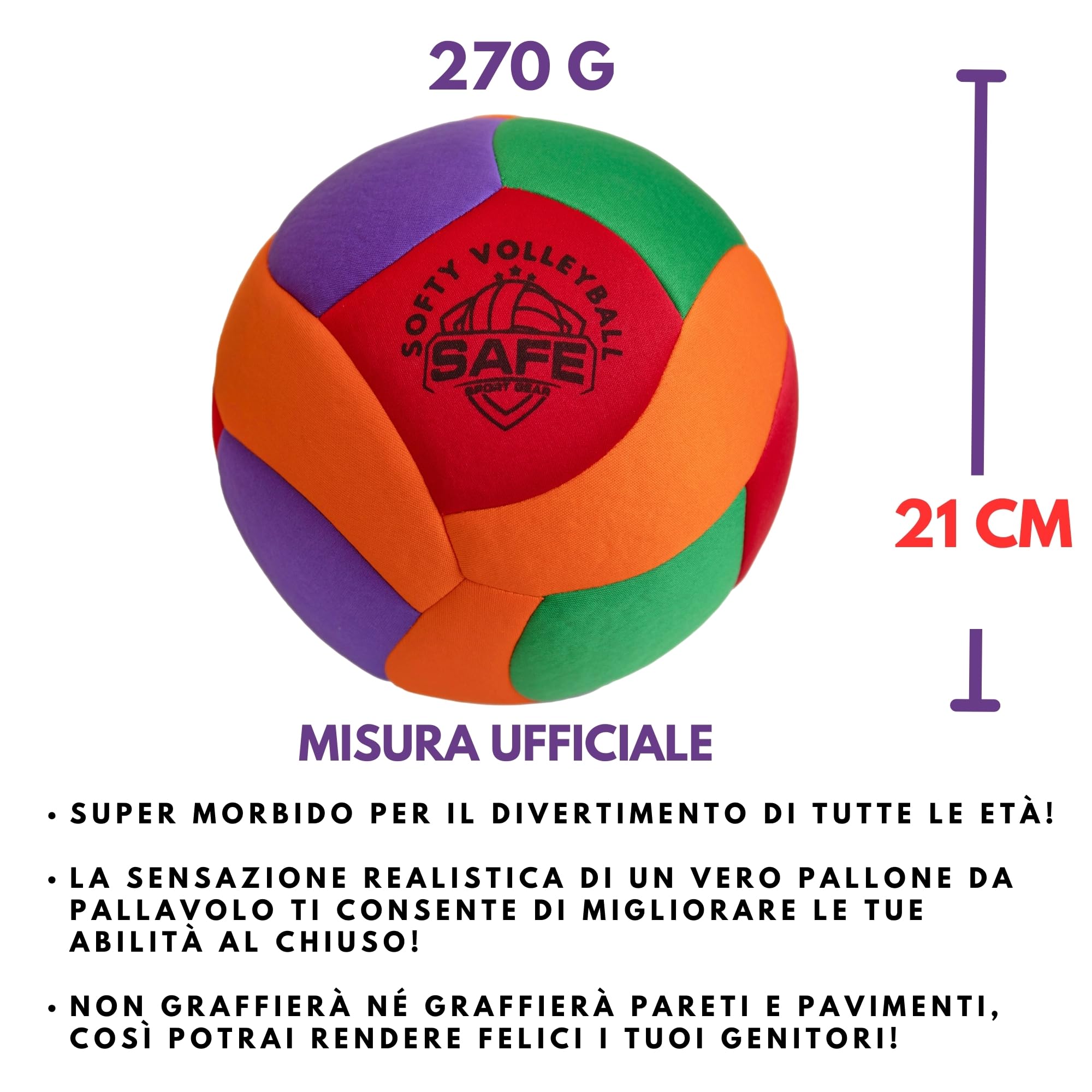 Softy Volleyball - Super Morbido, Progettato per un Gioco Senza Dolore - Fantastico Pallone da Pallavolo Indoor per Bambini con Sensazione e Rimbalzo Realistici