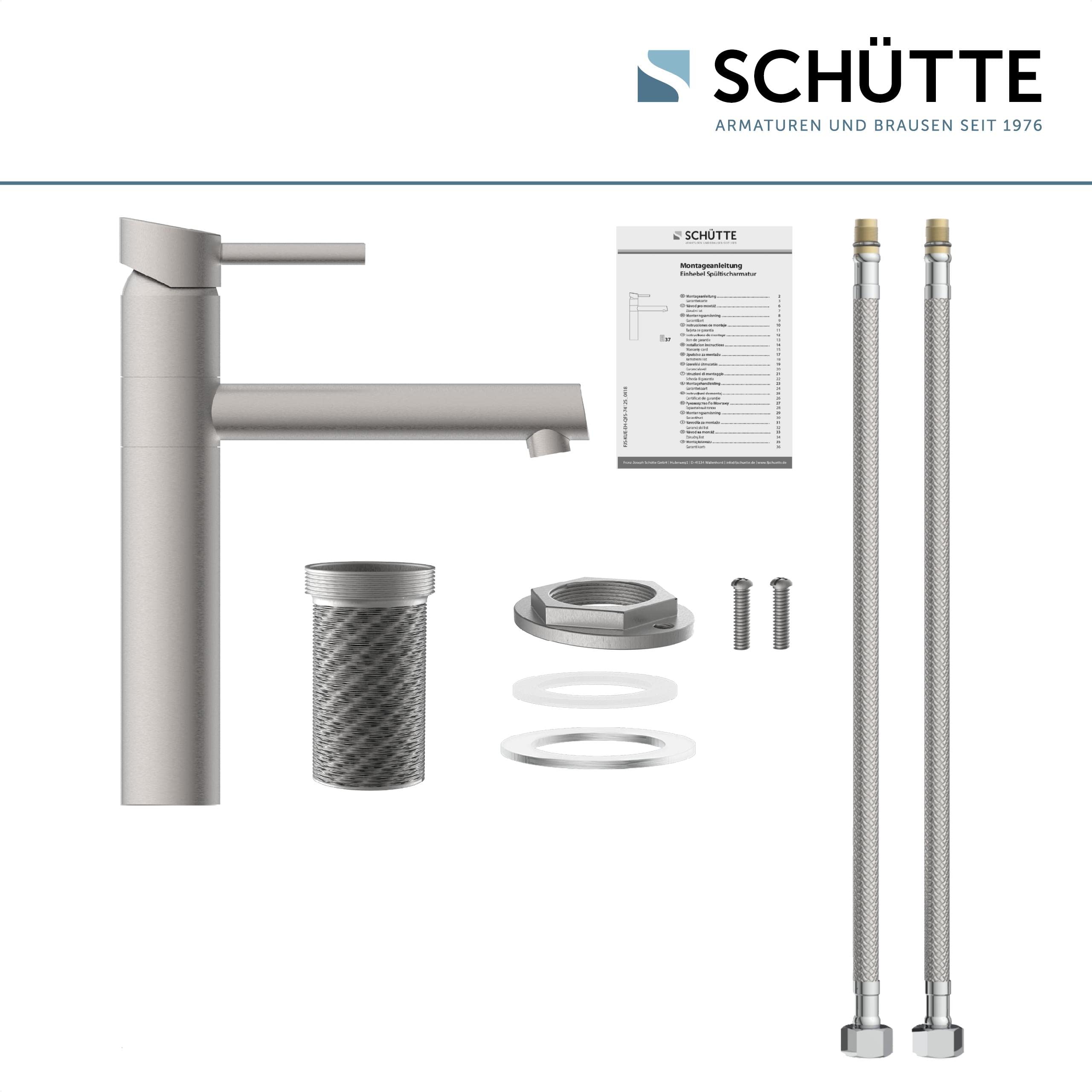 SCHÜTTE BRISTOL Spültischarmatur, Wasserhahn Küche, 360 Grad schwenkbare Spültischarmatur, Mischbatterie Küche, Edelstahl