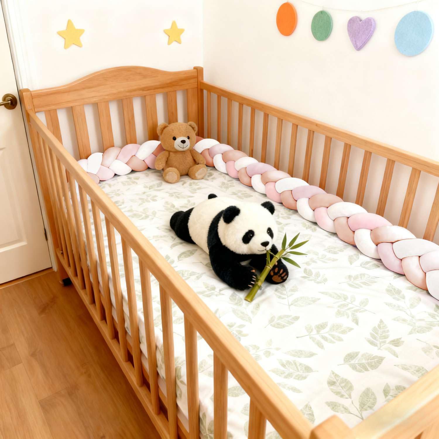 Crash Schutz am Bettrand Dekoration, Bettwäsche Zaun, Hochwertige Bettwäsche aus Baumwolle. (C10,1 Meter)