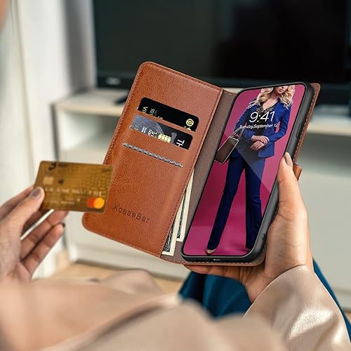 Miniatura 4 de XcaseBar Funda tipo cartera para Samsung Galaxy A13 5G con bloqueo RFID, soporte para tarjetas de crédito, funda de piel sintética a prueba de