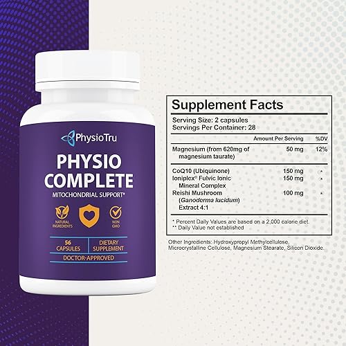 Miniatura 2 de PhysioTru Physio Complete CoQ10 Suplemento  Absorción superior de nutrientes, antioxidante y apoyo energético  Coenzima Q10 Ubiquinona con ácido