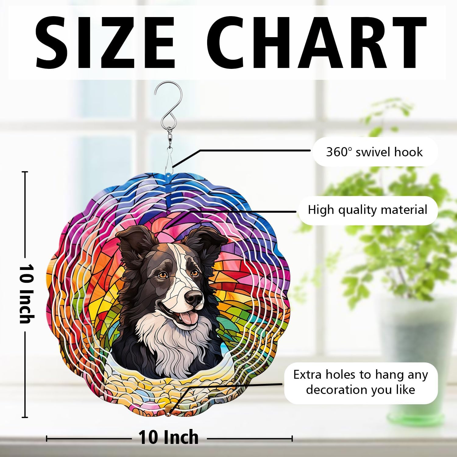Border Collie Wind Spinner, Dog Wind Spinner, Border Collie Yard and Garden Wind Spinners