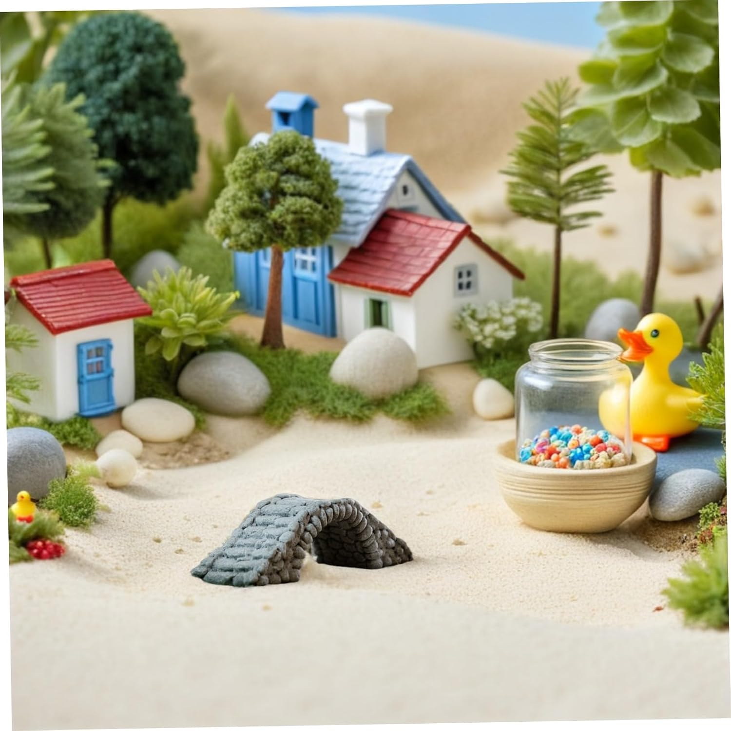Miniature Bridge Decor for Bonsai and Fish Tanks Unique Resin Arch Ornament for Garden Landscape Small Decorative Statue for Adornment