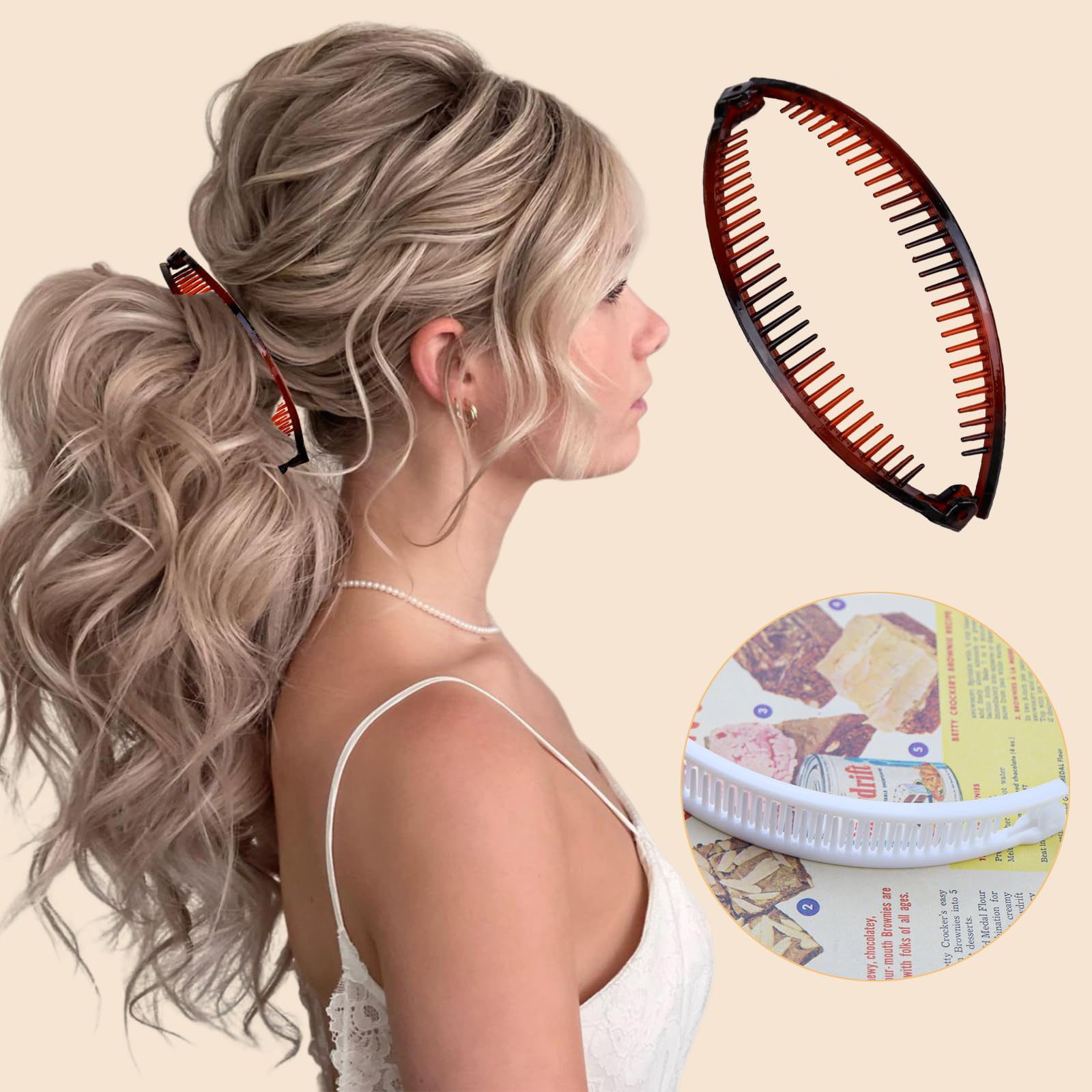 Amazon.com : 18 Pieces Banana Hair Clips Classic Clincher  display picture 2