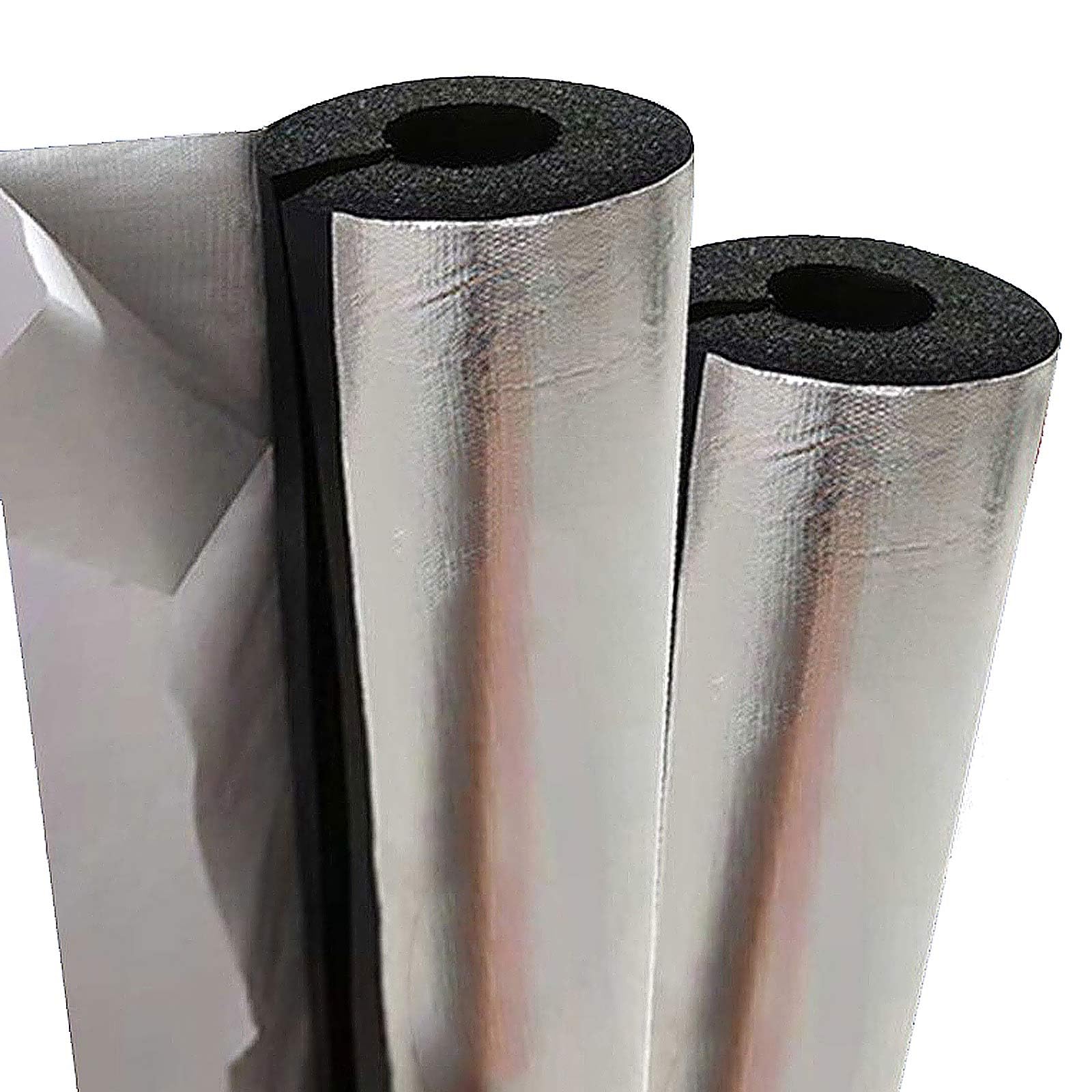 20mm Outdoor Anti-vries Isolatie Pijp Zelfdichtende Pijp Isolatie Schuim Buis Half-gespleten Aluminiumfolie Pijp achterblijvende Beschermhoes ID 27mm-219mm (Size : ID50mm/2