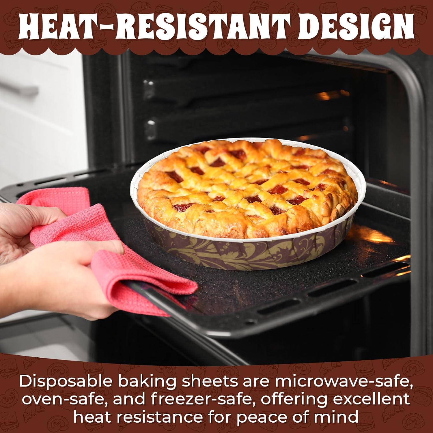 50 Pcs Paper Cake Baking Pans 6 x 1.4 Inches Disposable Pie Pans