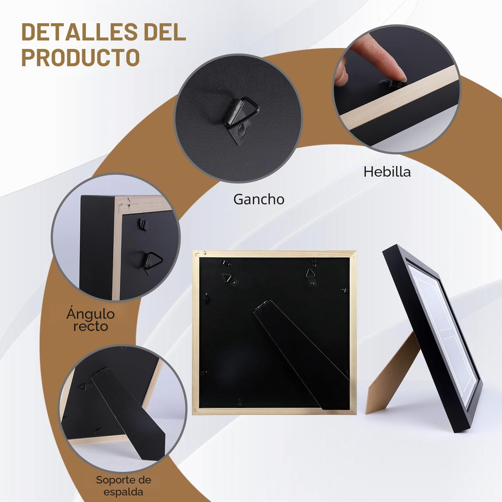 WANLIAN Marco negro para medallas, fotos y certificados