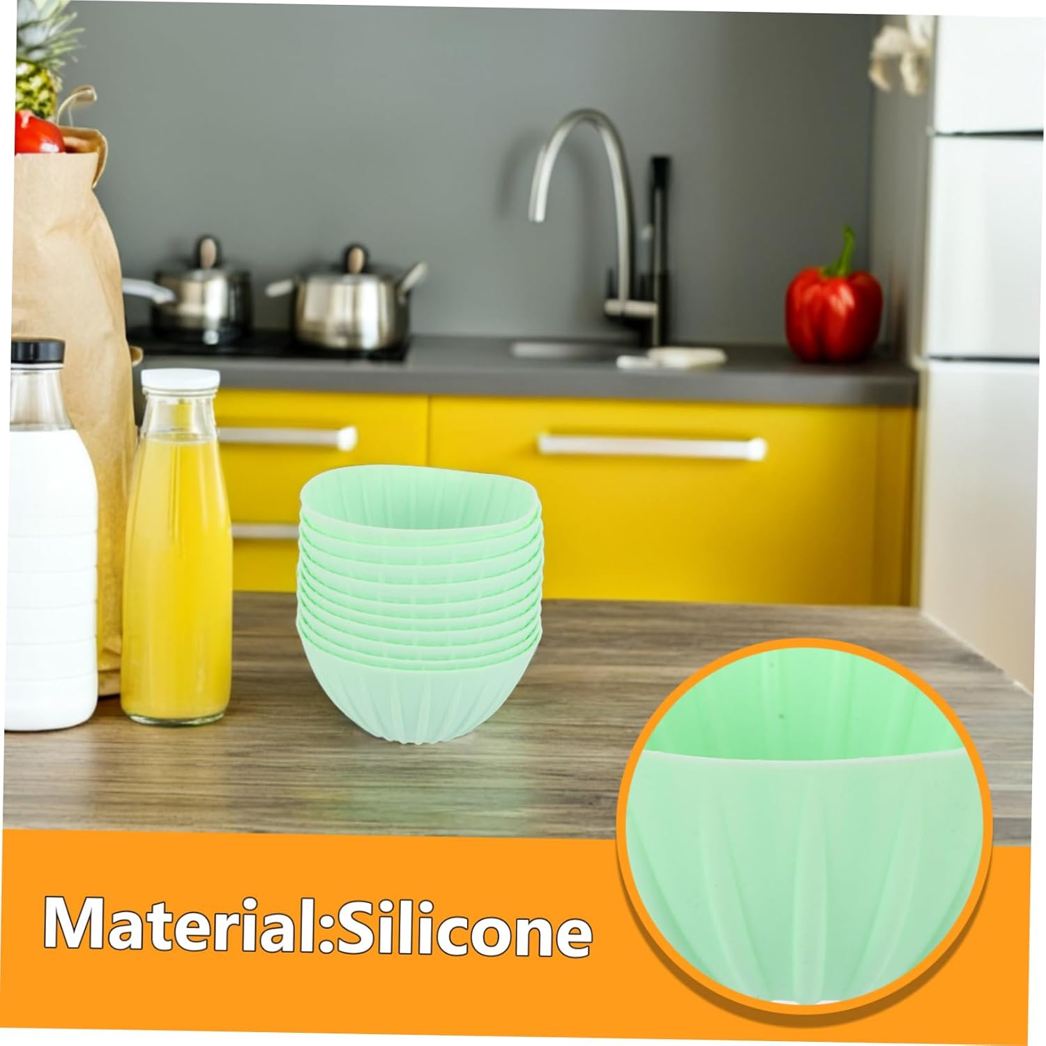 Round Sourdough Proofing Basket Set 10pcs Silicone Bread Baking Bowl Sourdough Starter Containers Bread Baking Supplies Stackable Storage Easy Clean