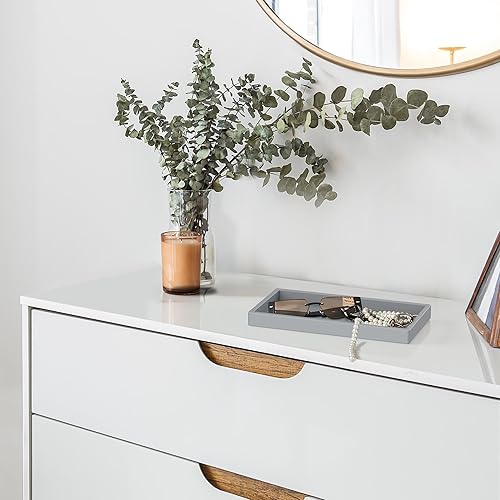 Miniatura 7 de EG-SIPRO Bandeja rectangular de silicona gruesa de alto grado para tocador de baño, bandeja dispensadora de jabón duradera inastillable para encimera