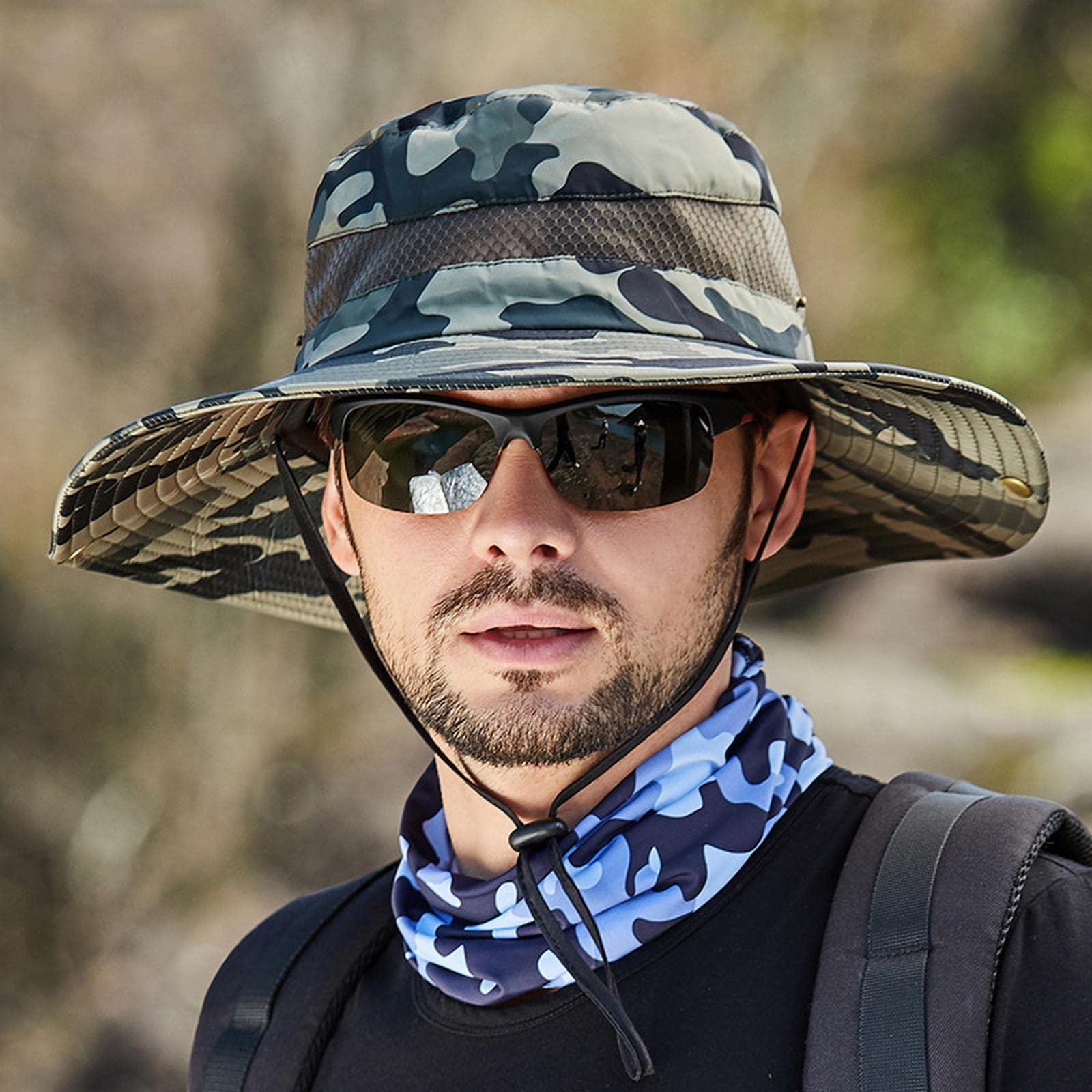 MOGSA Sombrero de pescador para hombre, sombrero de pesca, sombrero de verano, transpirable, para exteriores, sombrero de pesca, sombrero de montañismo