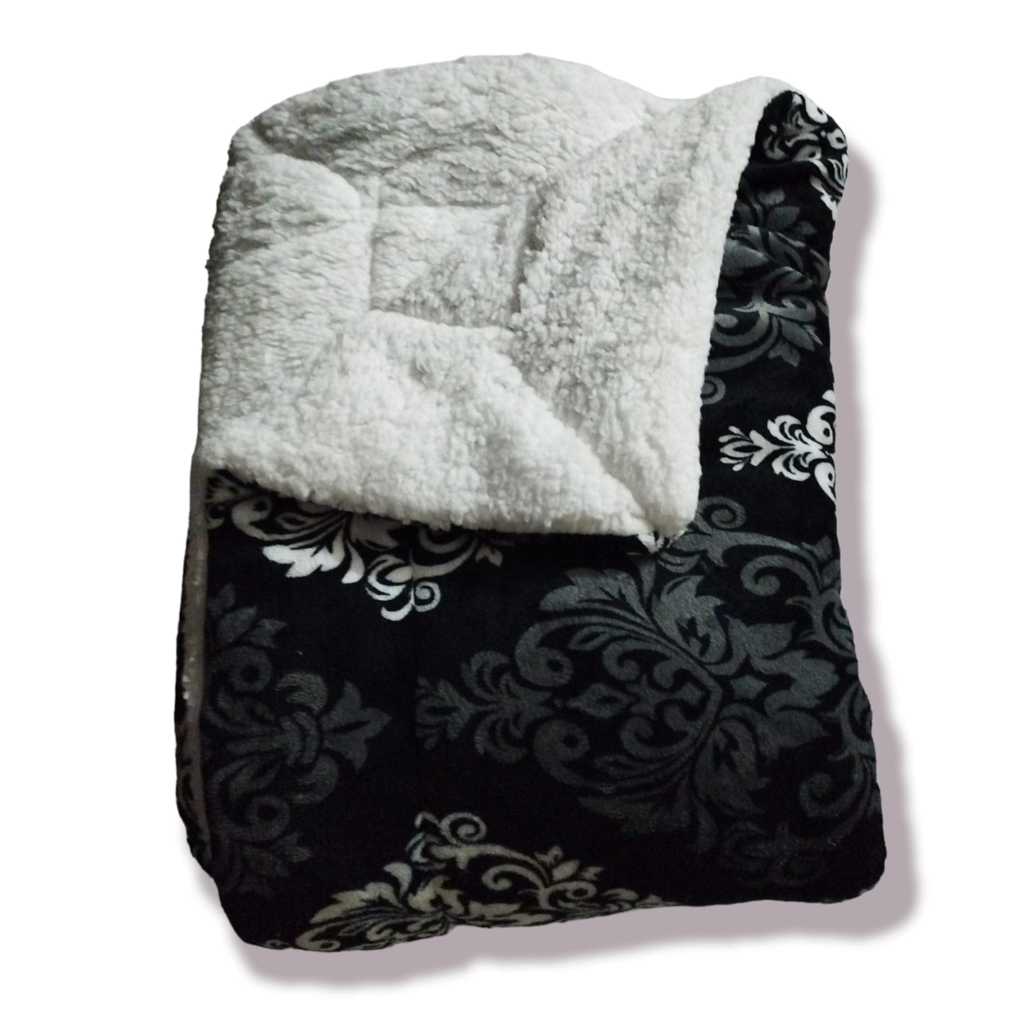 Mercatienda Edredón Nórdico Borreguillo Cama 240 x 260 cm/Sherpa y Sedalina Tacto melocotón. Edredón de Invierno vinta Negro Tacto Suave, calientito