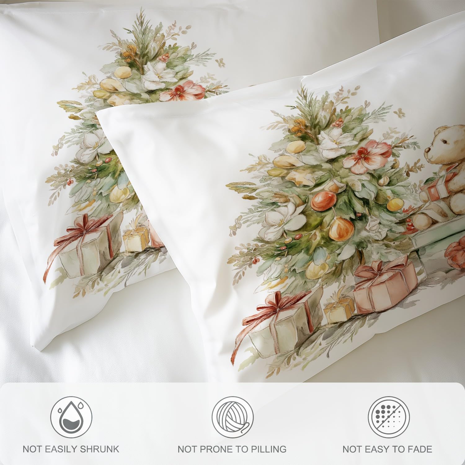 Funda Nórdica Cama 90 Funda de Edredón Blanco de Microfibra Juego de Cama para Adulto Cartoon festividad Regalos Reversible Ropa de Cama con Cremallera y Fundas de Almohada 50x75 CM