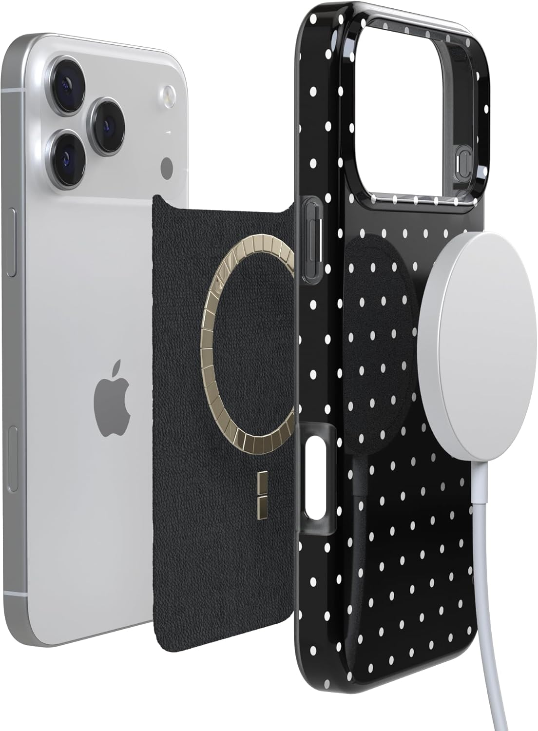 Casely iPhone 17 Pro Max Case | On the Dot | Black Polka Dot | Compatible with MagSafe | Classic Ultra Slim Design