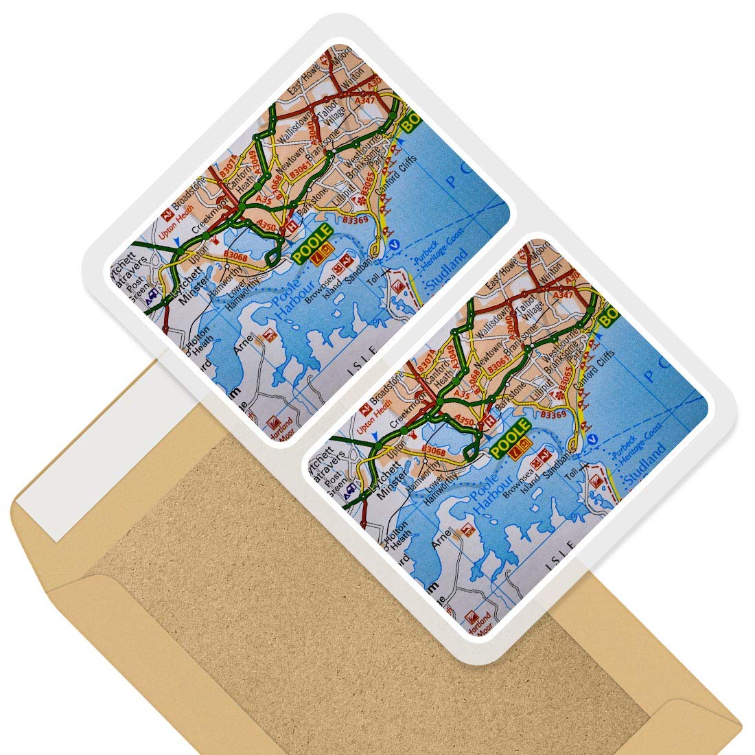 Rectangle Stickers (Set of 2) 10cm - Poole Coast Dorset England Travel Decals for Laptops,Tablets,Luggage,Scrap Booking,Fridges, 46151