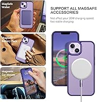 Vista 2 de BENTOBEN Funda magnética para iPhone 13 y iPhone 14 [compatible con Magsafe], funda translúcida mate para iPhone 13/14, delgada, a prueba de golpes