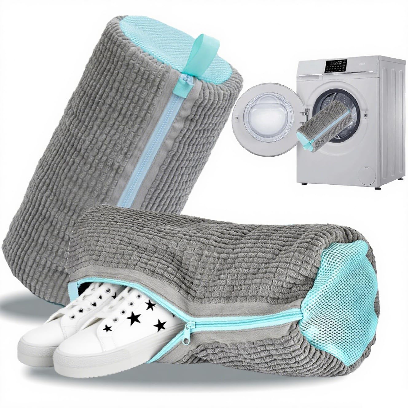 COZYVIBE Schuhwaschbeutel Set - 2in1 Mit Schuhspanner Für Waschmaschine
