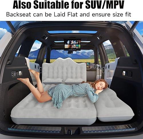 Miniatura 2 de colchón de aire para coche, colchón inflable para SUV y camión, colchón de aire para asiento trasero, cama inflable para camping, colchón de aire