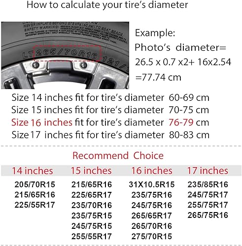 Miniatura 7 de Fehuew Cubierta para neumático de repuesto de bruja con sombrero grande vintage para automóvil, rueda de 15 pulgadas, universal, impermeable,